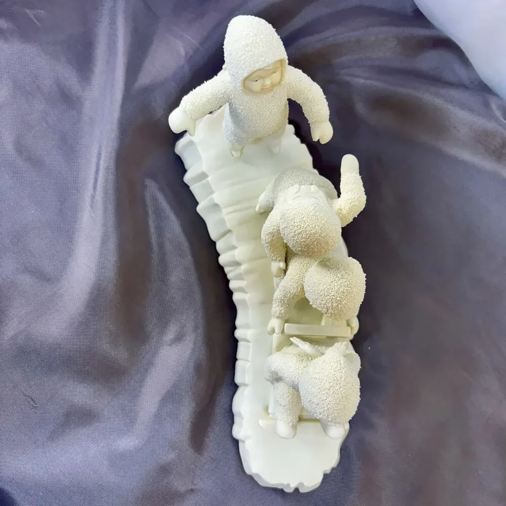 Dept 56 Snowbabies I'm Right Behind You Figurine Sculpture 68527 Original Box
